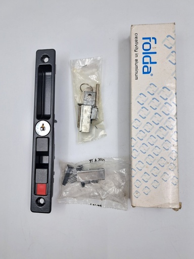 [Alum-99F06C-Folda-BLK] One Face Lock With Key (Black)