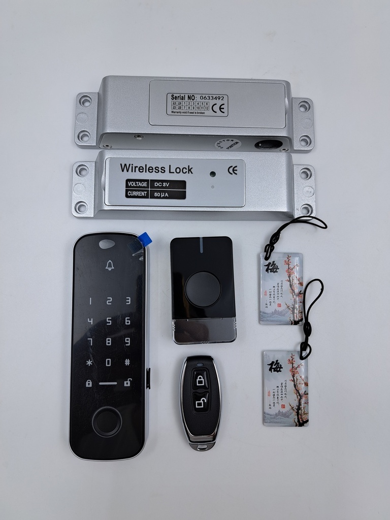 Glass Wireless Door Lock with Remote and tags