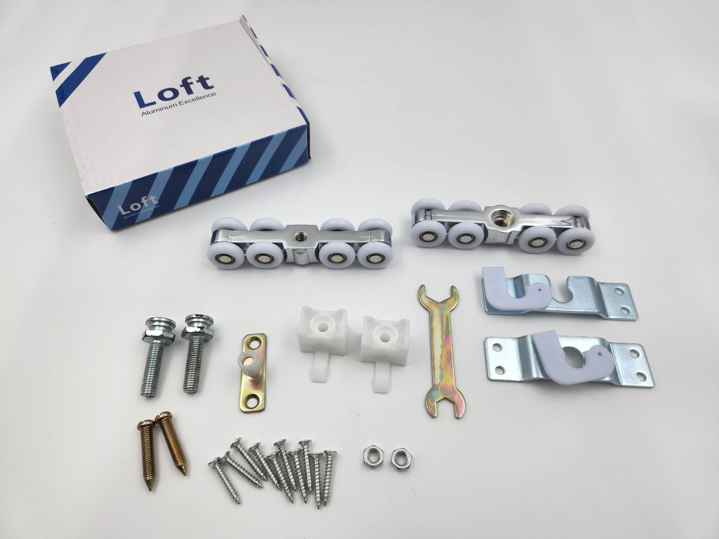 Sliding Set for Aluminum or Wood Doors 8 Wheels