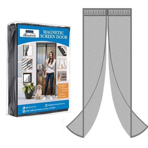 [Mesh-Door-Magnetic-Black] Magnetic Mesh Screen Door