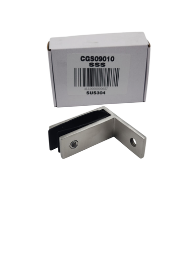 [Glass-Accessories-NoCut-Clamp-090-1-Single-Corner-U-Shape-SS304-SSS] 90 Single Corner Clamp for Glass U Shape (No Cut) (SSS)