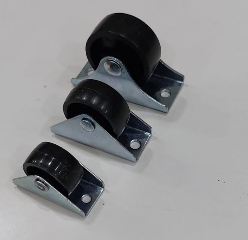 [Caster-Wheel-Rubber-Single-19.01.007-Black-0250] Single Rubber Wheel/Caster (25)