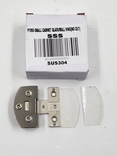 [Glass-Acce-Hinge-PT093-Zinc-SSS] Small Cabinet Glass/Wall Hinge (No Cut) (SSS)