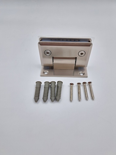 [Glass-Acce-Hinge-B001-Zinc-G/W-SSS] 90 Glass/Wall Hinge (SSS, Zinc)