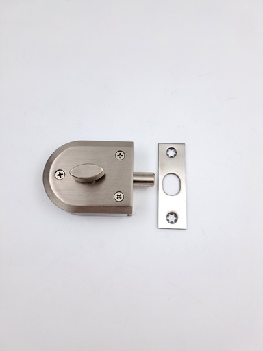 [Glass-Acce-Latch-WithCut-GM-35S-WithoutGash-Z-SSS] Glass Latch Half Round With Glass Cut (SSS, Zinc)