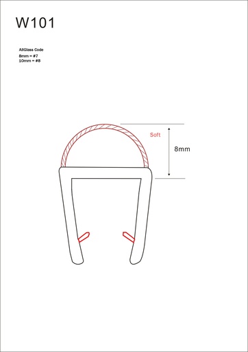 [SEAL-BN-220-Trans-06] Balloon Seal For Glass (Transparent, 6mm, 2.20m)