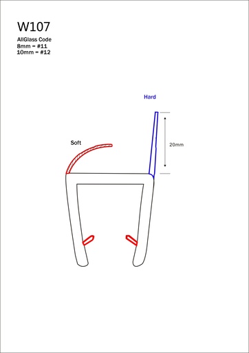 [SEAL-LH-220-Trans-08] Hard-L Seal For Glass (8mm, 2.20m)