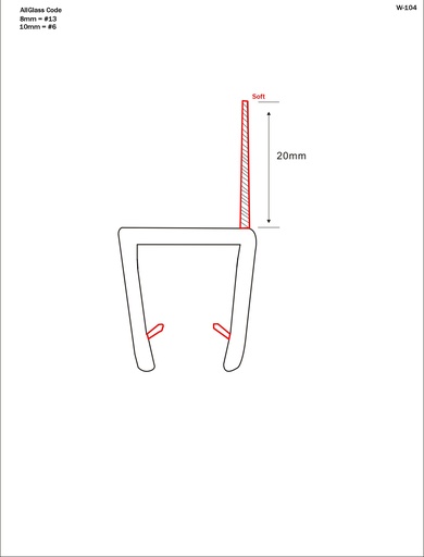 [SEAL-LS-220-Trans-06] Soft-L Seal For Glass (Transparent, 6mm, 2.20m)