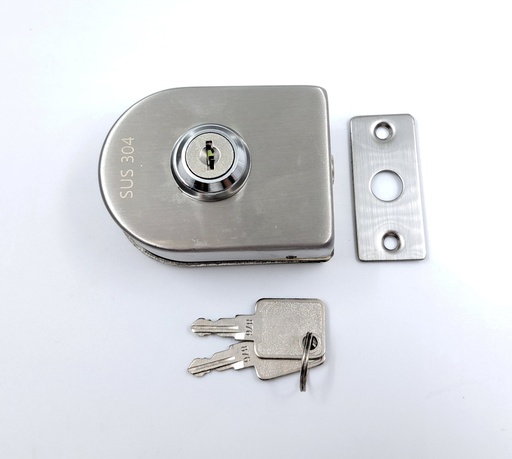 [Glass-Acce-Latch-WithoutCut-103-WithoutGash-SSS] Latch Without Glass Cut With Key (SSS)